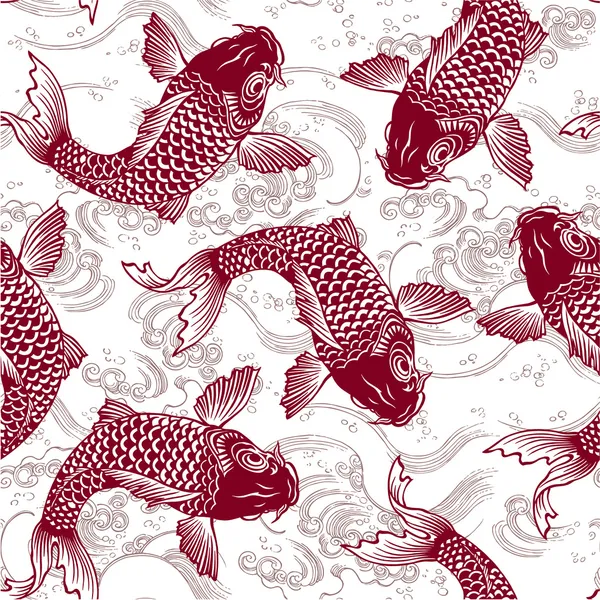 Japanese carp,　 seamlessly — Wektor stockowy